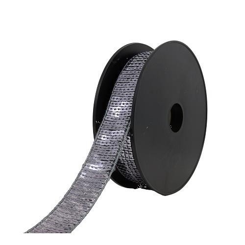 Mercerie - Paillettes carré 24 mm gris anthracite