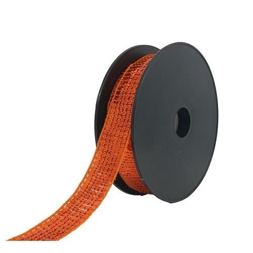 Mercerie - Paillettes carré 24 mm orange