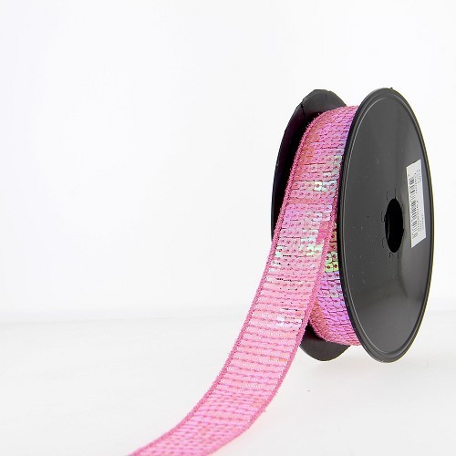 Mercerie - Paillettes carré 24 mm rose claire