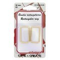 Mercerie - 2 boucles rectangulaires 30mm or