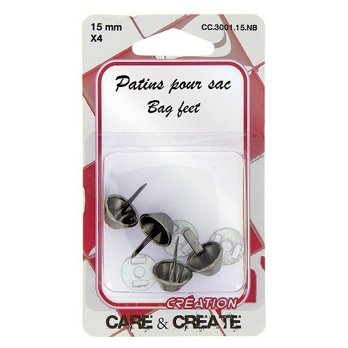 Mercerie - Pieds de sac 15mm noir