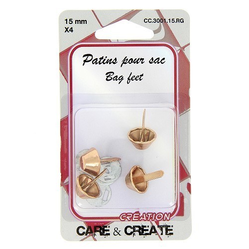 Mercerie - Pieds de sac 15mm cuivre rosé