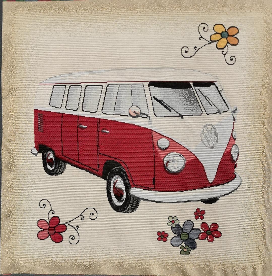 Carré - Van Volkswagen et fleurs
