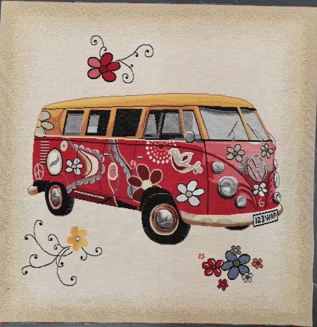 Carré - Van Volkswagen fleuri