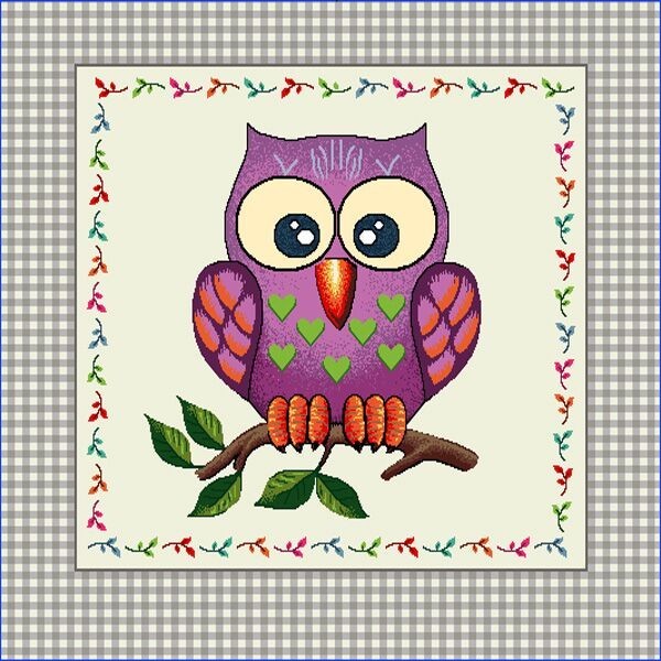 Carré - Chouette violette
