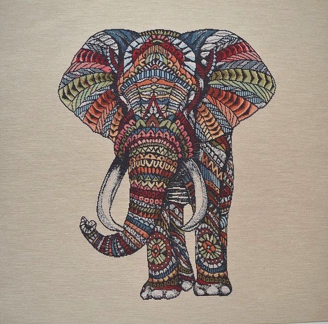Carré - Éléphant multicolore