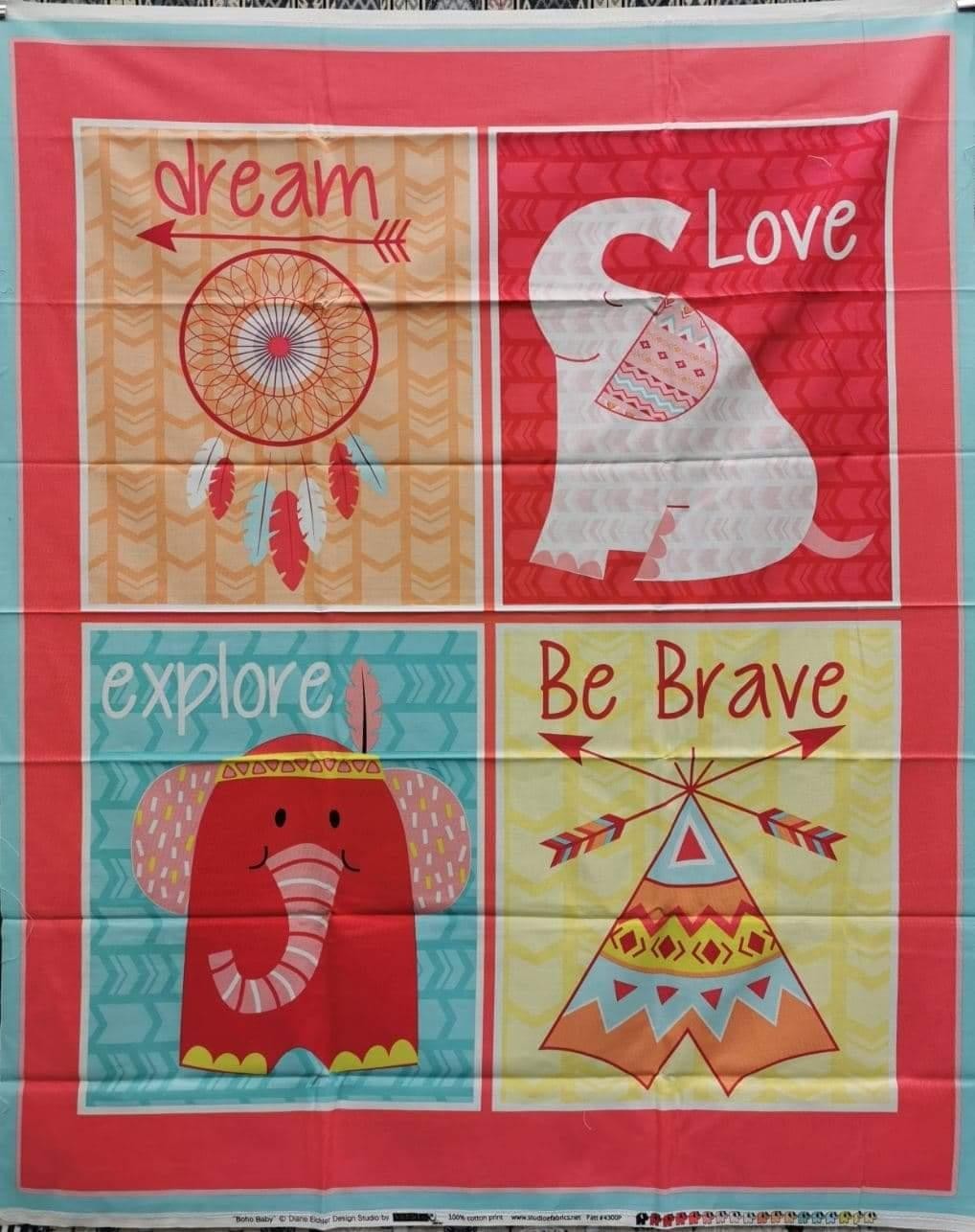 Panneau - Éléphant rose