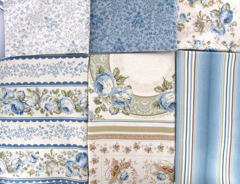 tissus pour patch olivia roses bleu