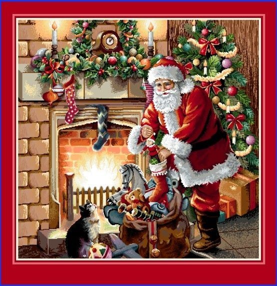 Carré - Père Noël et les cadeaux