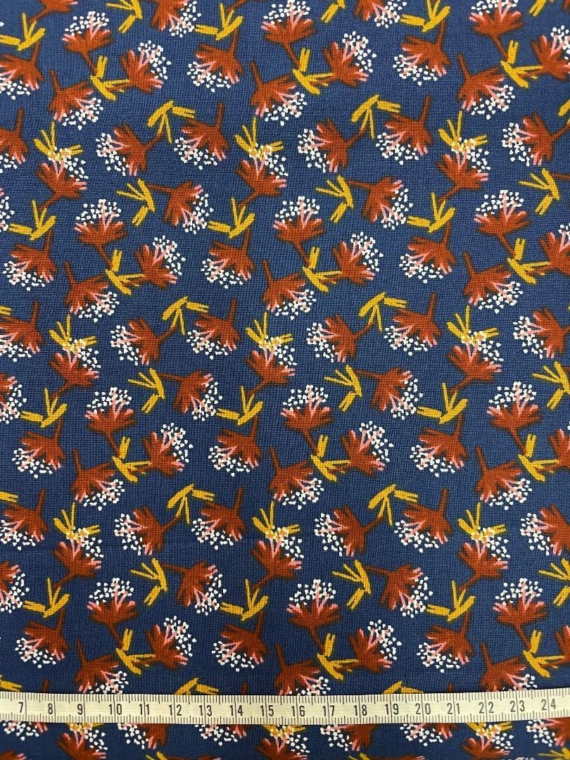 Coton 150 - Bouquets fond bleu marine