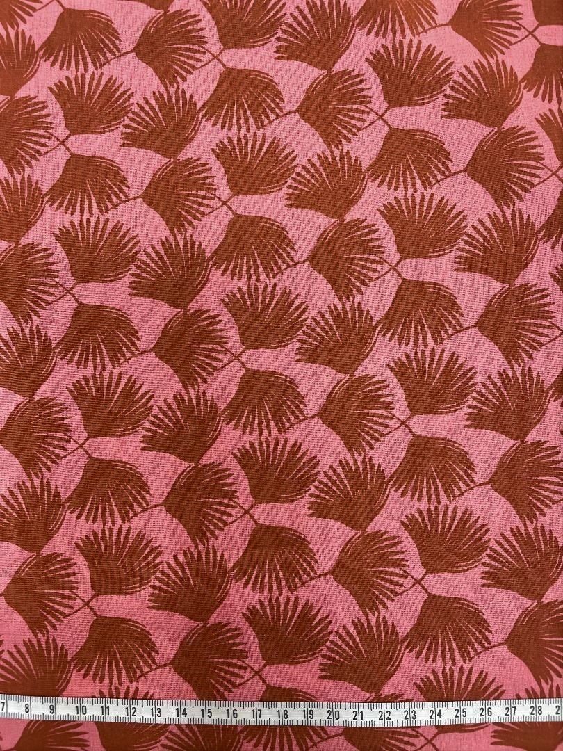 Coton 150 - Feuilles de palmier marrons