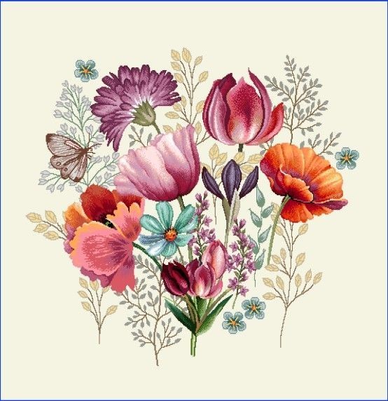 Carré - Bouquet de fleurs