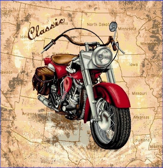 Carré - Moto carte USA