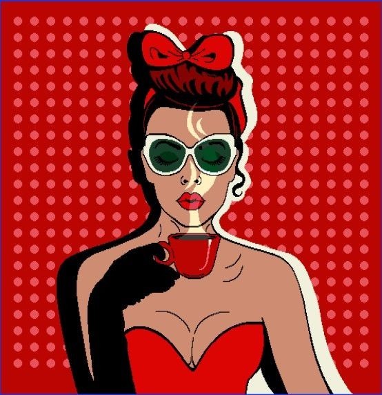 Carré - Pin-up rouge