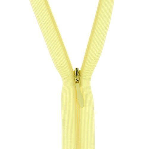 Mercerie - Fermeture éclair invisible jaune pâle
