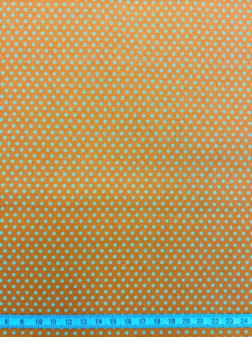 Coton 150 - Pois blancs sur orange