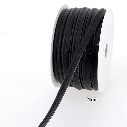 Mercerie - Passepoil simili cuir noir 10mm