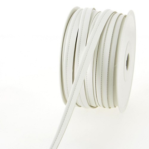 Mercerie - Passepoil simili cuir blanc 10mm