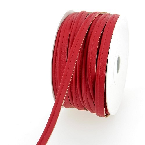 Mercerie - Passepoil simili cuir rouge 10mm