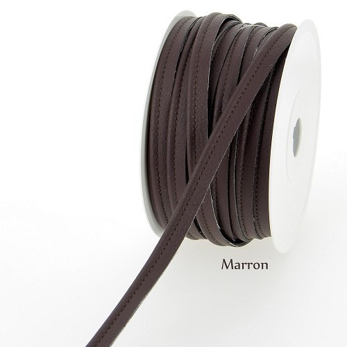 Mercerie - Passepoil simili cuir marron 10mm