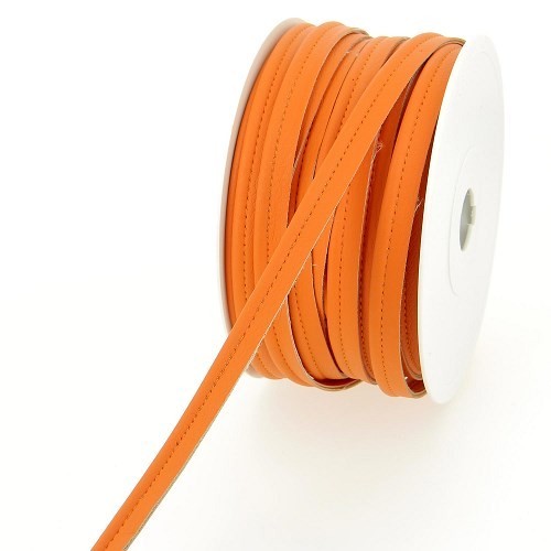 Mercerie - Passepoil simili cuir orange 10mm
