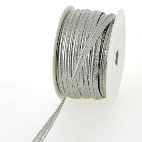 Mercerie - Passepoil simili cuir argenté 10mm