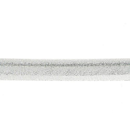 Mercerie - Passepoil métallisé 15mm argent