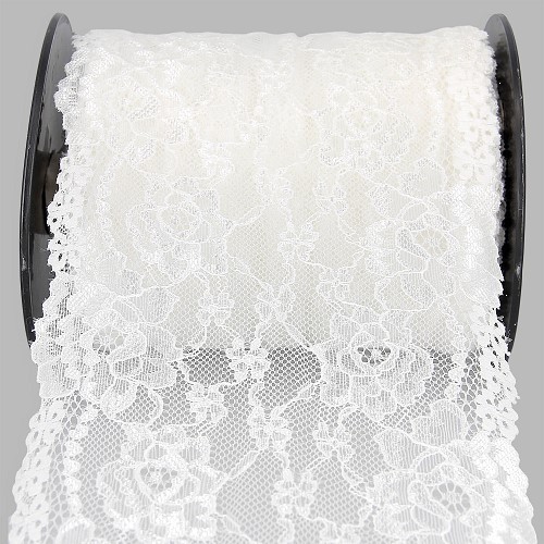 Mercerie - Dentelle nylon extensible 165mm blanche