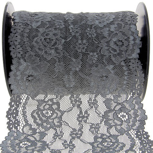 Mercerie - Dentelle nylon extensible 165mm grise