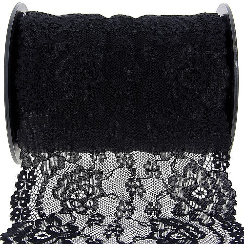 Mercerie - Dentelle nylon extensible 165mm noire