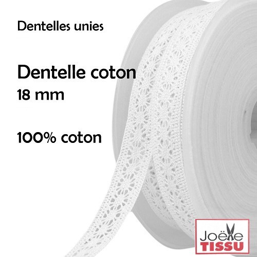 Mercerie - Dentelle coton blanche 18mm