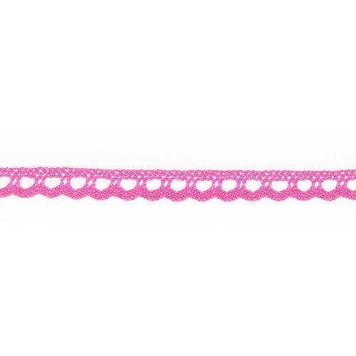 Mercerie - Dentelle coton rose bonbon 10mm
