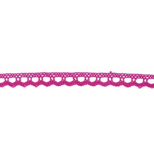 Mercerie - Dentelle coton rose fuschia 10mm