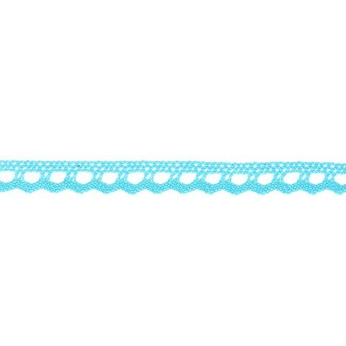 Mercerie - Dentelle coton turquoise 10mm