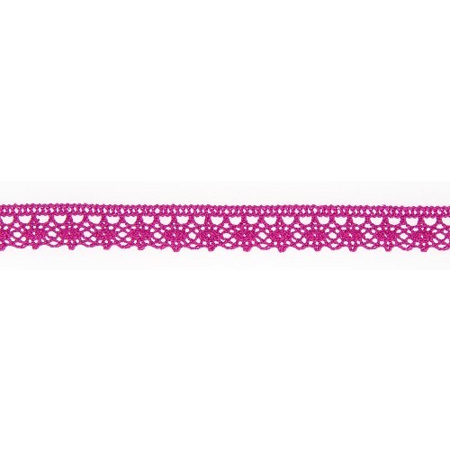 Mercerie - Dentelle coton rose fuschia 12mm
