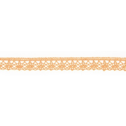 Mercerie - Dentelle coton orange pastel 12mm