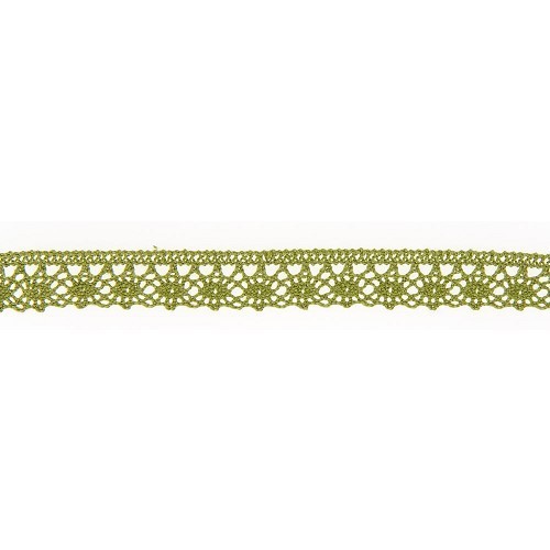 Mercerie - Dentelle coton kaki 12mm