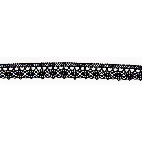 Mercerie - Dentelle coton noire 12mm