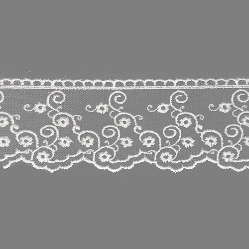 Mercerie - Dentelle tulle 40mm blanche