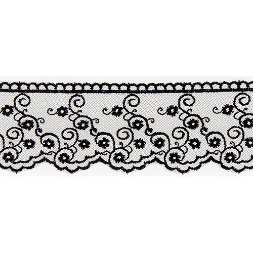 Mercerie - Dentelle tulle 40mm noire