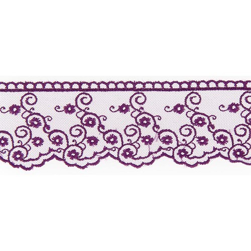 Mercerie - Dentelle tulle 40mm violette