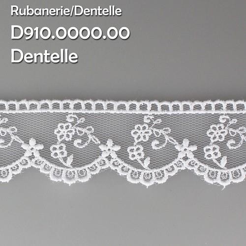 Mercerie - Dentelle tulle 30mm blanche