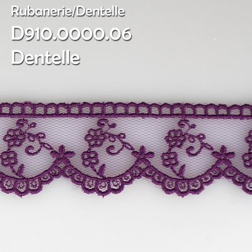 Mercerie - Dentelle tulle 30mm violette