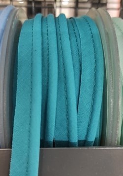 Mercerie - Passepoil polycoton 15mm bleu vert