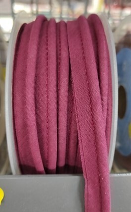 Mercerie - Passepoil polycoton 15mm lie de vin