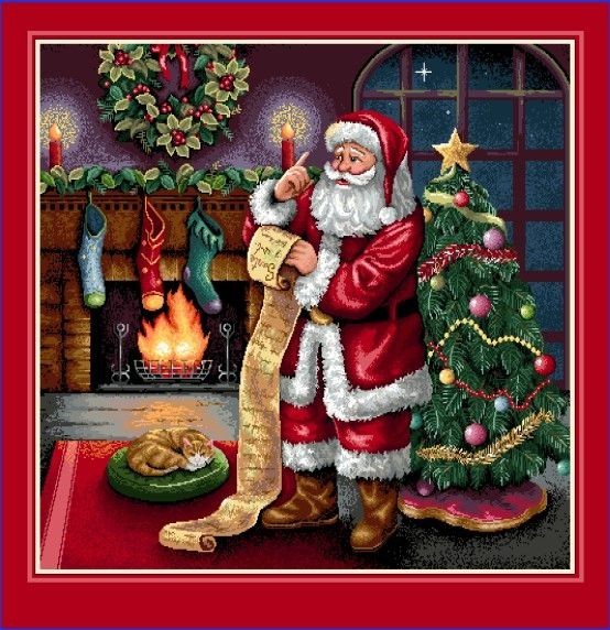 Carré - Pere noel et la cheminée