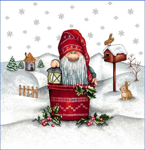 Carré - Petit lutin noel