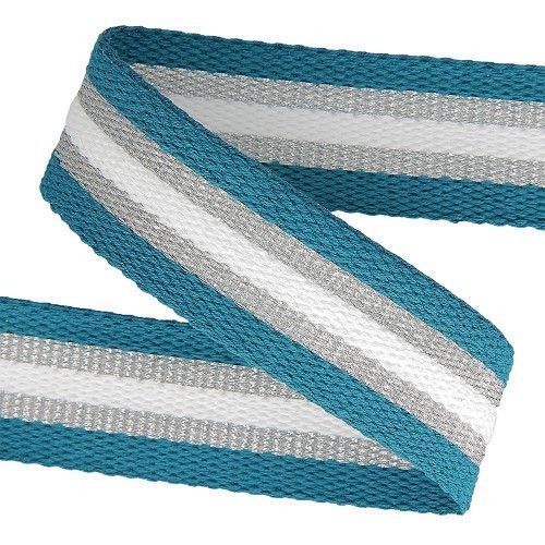 Sangle 30mm - Tricolore bleu / argent / blanc