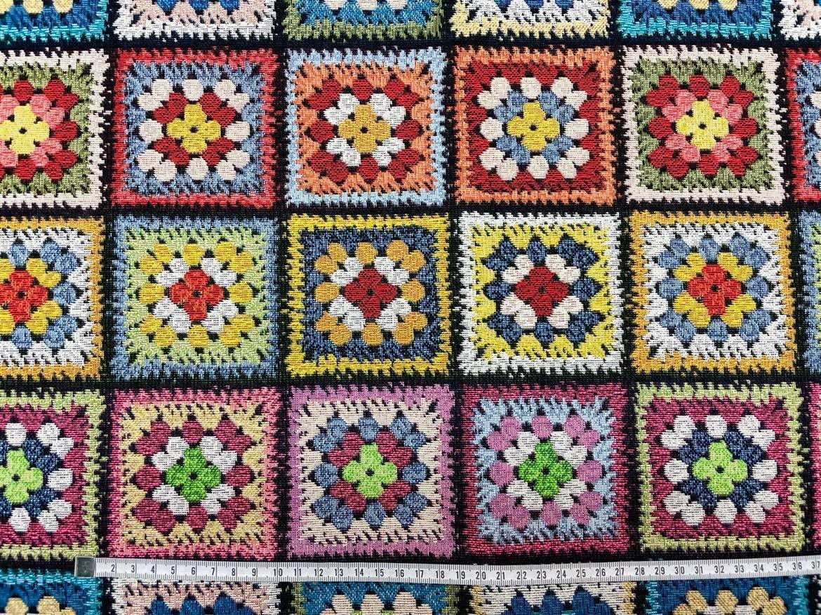 Coupon ameublement - Carrés fleuris