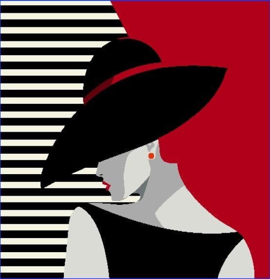 Carré - Femme en noir